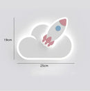 GobekUsa Children's Room Crown Clouds Rocket Planet Night Light Bedside Lamp