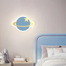 GobekUsa Children's Room Crown Clouds Rocket Planet Night Light Bedside Lamp