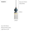 GobekUsa Children's Room Glass Pendant Light Bedrooms Bedside Chandelier Metal Dining Table Lamp