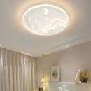 GobekUsa Children's Room Starry Chandelier Ring Lamp in Blue White Gold