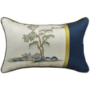 GobekUsa Chinese Ancient Art Chinoiserie Landscape Embroidered Lumbar Pillow Cover
