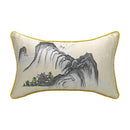 GobekUsa Chinese Ancient Art Chinoiserie Landscape Embroidered Lumbar Pillow Cover
