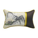 GobekUsa Chinese Ancient Art Chinoiserie Landscape Embroidered Lumbar Pillow Cover