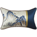 GobekUsa Chinese Ancient Art Chinoiserie Landscape Embroidered Lumbar Pillow Cover