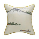 GobekUsa Chinese Ancient Art Chinoiserie Landscape Embroidered Lumbar Pillow Cover