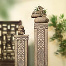 GobekUsa Chinese Antique Coin Stake Display Column for Garden and Living Room Décor