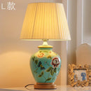 GobekUsa Chinese Bird Flower Ceramic Table Lamp for Bedroom Living Room Bedside