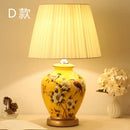 GobekUsa Chinese Bird Flower Ceramic Table Lamp for Bedroom Living Room Bedside