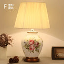 GobekUsa Chinese Bird Flower Ceramic Table Lamp for Bedroom Living Room Bedside