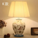 GobekUsa Chinese Bird Flower Ceramic Table Lamp for Bedroom Living Room Bedside