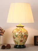 GobekUsa Chinese Bird Flower Ceramic Table Lamp for Bedroom Living Room Bedside