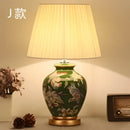 GobekUsa Chinese Bird Flower Ceramic Table Lamp for Bedroom Living Room Bedside