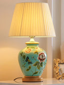 GobekUsa Chinese Bird Flower Ceramic Table Lamp for Bedroom Living Room Bedside