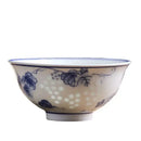GobekUsa Chinese Blue and White Porcelain Vegetable Plates and Rice Soup Bowls - Set of 2