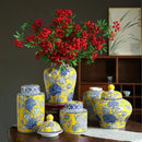 GobekUsa Chinese Blue White Porcelain General's Jar Flower Vase Home Decoration