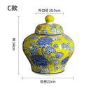 GobekUsa Chinese Blue White Porcelain General's Jar Flower Vase Home Decoration