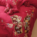 GobekUsa Chinese Butterfly Flowers Embroidery Wedding Bedding Set - 1000TC Cotton