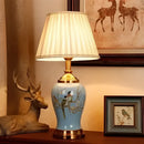 GobekUsa Chinese Ceramic Table Lamp for Living Room, Bedroom, and Study Room