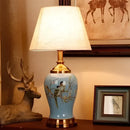 GobekUsa Chinese Ceramic Table Lamp for Living Room, Bedroom, and Study Room