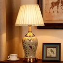 GobekUsa Chinese Ceramic Table Lamp for Living Room, Bedroom, and Study Room