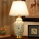 GobekUsa Chinese Ceramic Table Lamp: Hand-Painted Retro Style for Living Room, Bedroom, or Villa