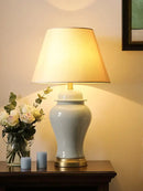 GobekUsa Chinese Ceramic Table Lamps Living Room Bedroom E27 Bulb Bedside Home Decor