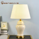 GobekUsa Chinese Ceramic Table Lamps Living Room Bedroom E27 Bulb Bedside Home Decor