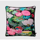GobekUsa Chinese City Landscape Velvet Lumbar Pillow Cover with Tassels, 30x50cm