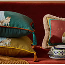 GobekUsa Chinese Classical Women Print Cushion Cover with Tassels