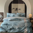 GobekUsa Chinese Digital Printing Bedding Set - Soft, Washed, Skin-Friendly Duvet Cover Kit