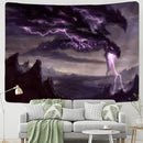 Golden dragon castle totem tapestry bedroom wall hanging decor by Decorbites