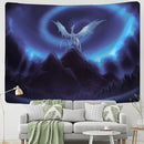 Golden dragon castle totem tapestry bedroom wall hanging decor by Decorbites