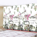 Golden dragon castle totem tapestry bedroom wall hanging decor by Decorbites