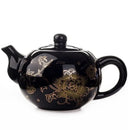 Black and gold dragon ceramic red tea pot set dining room teaware by Decorbites