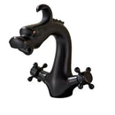 GobekUsa Chinese Dragon Crystal Handle Basin Faucet Dual Hot Cold Deck Mounted Sink