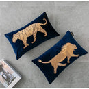 GobekUsa Chinese Dragon Embroidery Lumbar Pillow Cover Gold