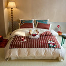 GobekUsa Chinese Embroidered Cotton Bedding Set: King Size Duvet Cover, Sheet, Quilt Cover