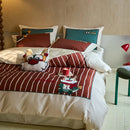 GobekUsa Chinese Embroidered Cotton Bedding Set: King Size Duvet Cover, Sheet, Quilt Cover