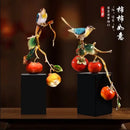 GobekUsa Chinese Enamel Persimmon Ruyi Ornament for Living Room Wine Cabinet Décor
