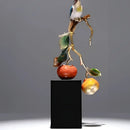 GobekUsa Chinese Enamel Persimmon Ruyi Ornament for Living Room Wine Cabinet Décor