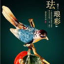 GobekUsa Chinese Enamel Persimmon Ruyi Ornament for Living Room Wine Cabinet Décor