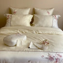 GobekUsa Chinese Floral Embroidery Lyocell Cotton Bedding Set with Silky Softness