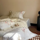 GobekUsa Chinese Floral Embroidery Lyocell Cotton Bedding Set with Silky Softness