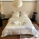 GobekUsa Chinese Floral Embroidery Lyocell Cotton Bedding Set with Silky Softness