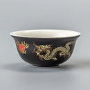 Vintage black and gold dragon tea cup kitchen porcelain set by Decorbites