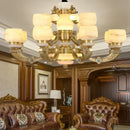 GobekUsa Chinese Jade Chandelier: Elegant All-Copper Lighting for Living Room, Bedroom, Dining Hall