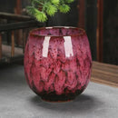 Handcrafted crackle glaze ceramic coffee cup set dining room pottery by Decorbites