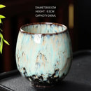 Handcrafted crackle glaze ceramic coffee cup set dining room pottery by Decorbites