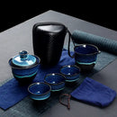 GobekUsa Chinese Kung Fu Ceramic Tea Set Teapot Gaiwan Porcelain Teaset Drinkware