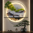 GobekUsa Chinese Landscape LED Wall Lamp for Home Living Bedroom Study